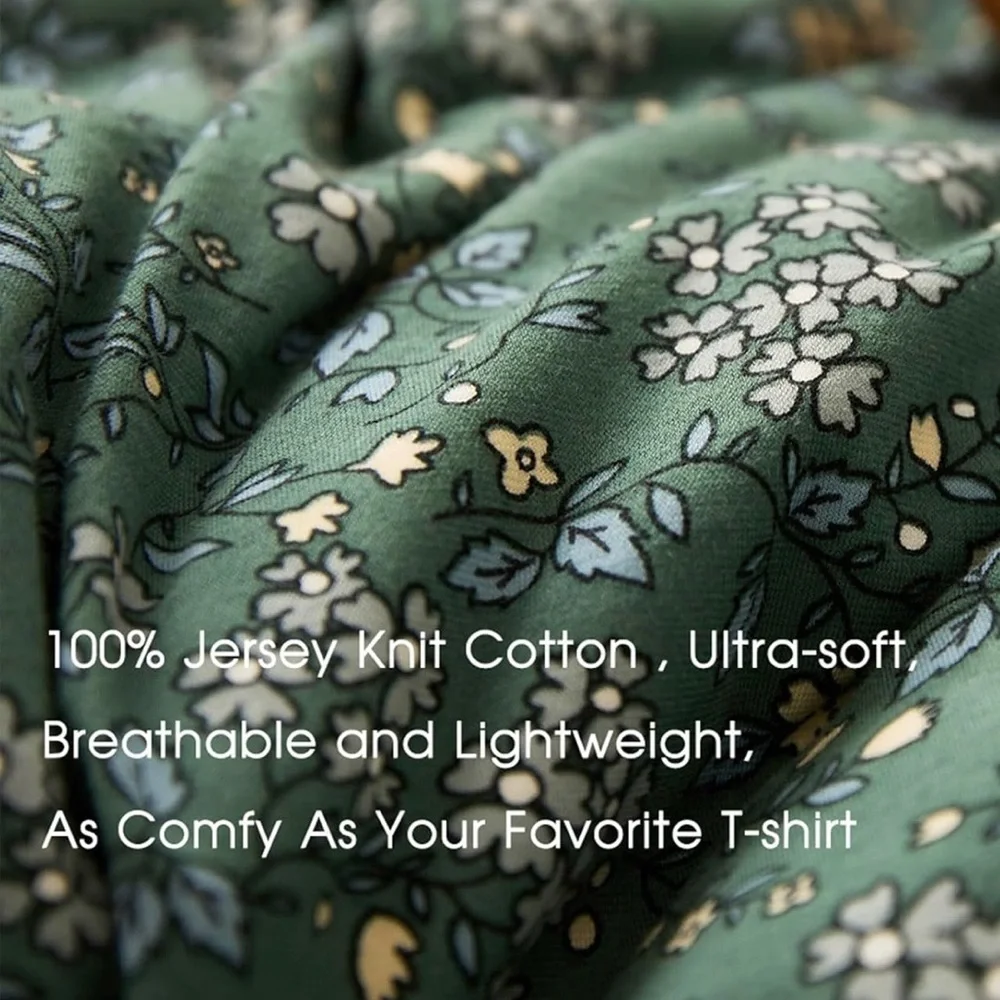 NEW Anthro Green Vintage Style Cotton Queen King Cotton Bedding Duvet & Sham Set